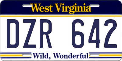 WV license plate DZR642