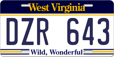 WV license plate DZR643