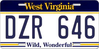 WV license plate DZR646