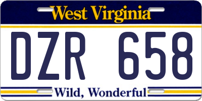 WV license plate DZR658
