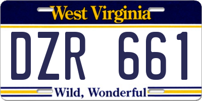 WV license plate DZR661