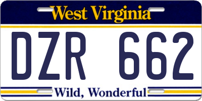 WV license plate DZR662