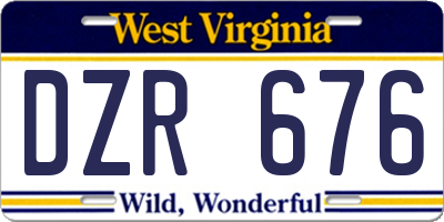WV license plate DZR676