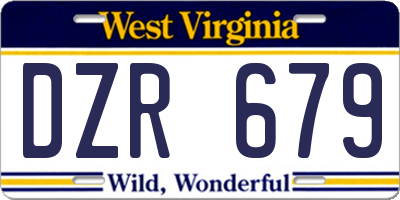 WV license plate DZR679