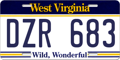 WV license plate DZR683