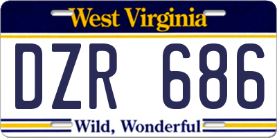 WV license plate DZR686