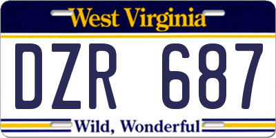 WV license plate DZR687