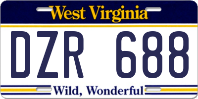 WV license plate DZR688