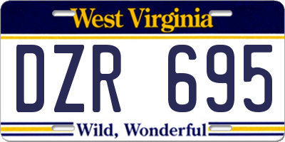 WV license plate DZR695