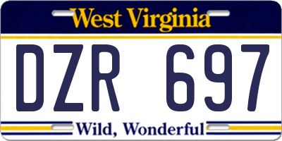 WV license plate DZR697
