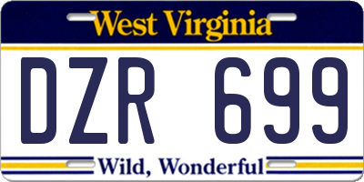 WV license plate DZR699