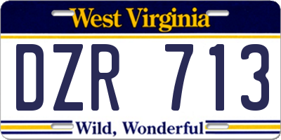 WV license plate DZR713