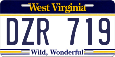 WV license plate DZR719