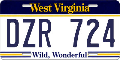 WV license plate DZR724