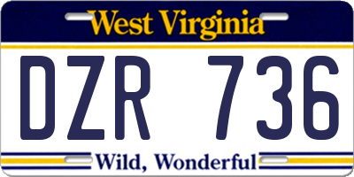 WV license plate DZR736