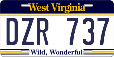 WV license plate DZR737