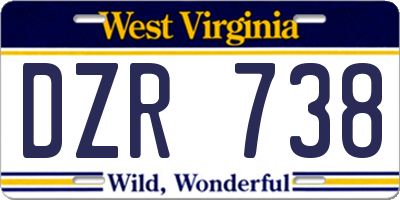 WV license plate DZR738