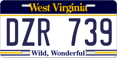 WV license plate DZR739