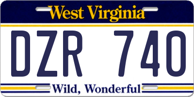 WV license plate DZR740