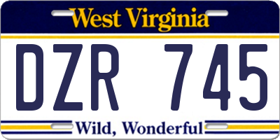 WV license plate DZR745