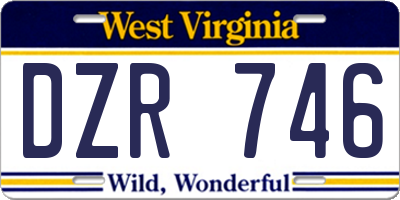 WV license plate DZR746