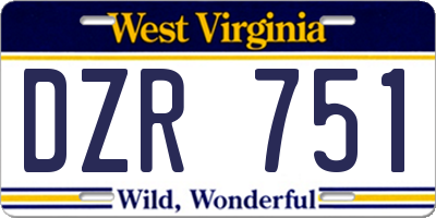 WV license plate DZR751