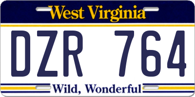 WV license plate DZR764