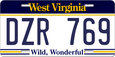 WV license plate DZR769
