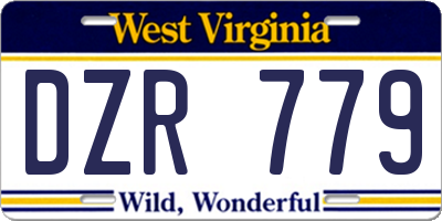 WV license plate DZR779