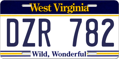 WV license plate DZR782