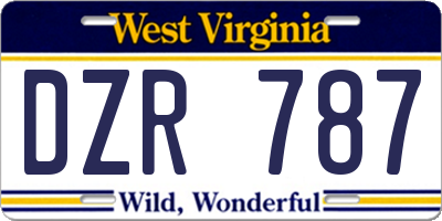 WV license plate DZR787