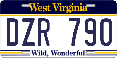 WV license plate DZR790