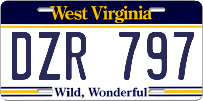 WV license plate DZR797