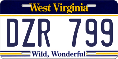 WV license plate DZR799