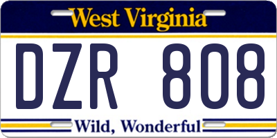 WV license plate DZR808