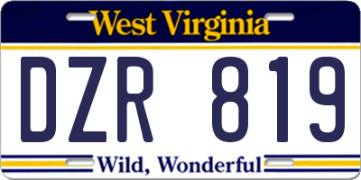 WV license plate DZR819