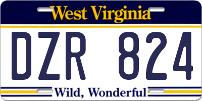 WV license plate DZR824