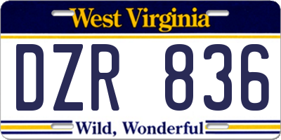 WV license plate DZR836