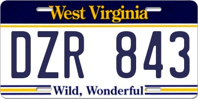 WV license plate DZR843