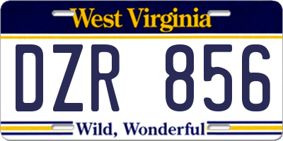 WV license plate DZR856