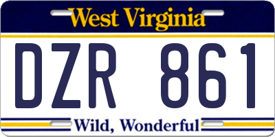 WV license plate DZR861