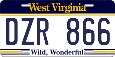 WV license plate DZR866