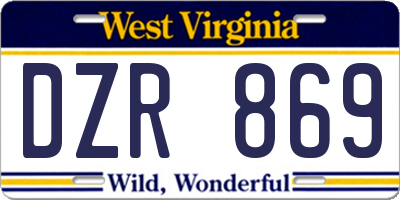 WV license plate DZR869