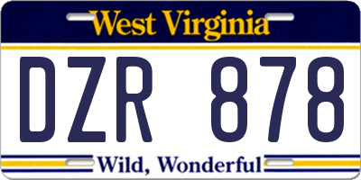 WV license plate DZR878