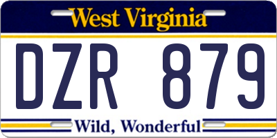 WV license plate DZR879