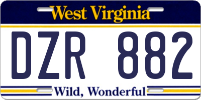 WV license plate DZR882