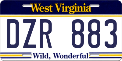 WV license plate DZR883