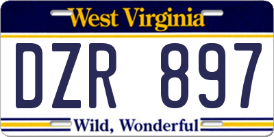 WV license plate DZR897