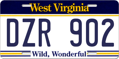 WV license plate DZR902