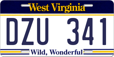 WV license plate DZU341
